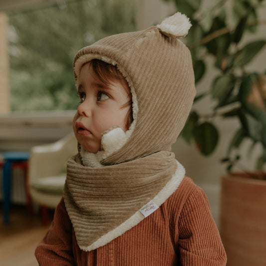 Bonnet velours taupe