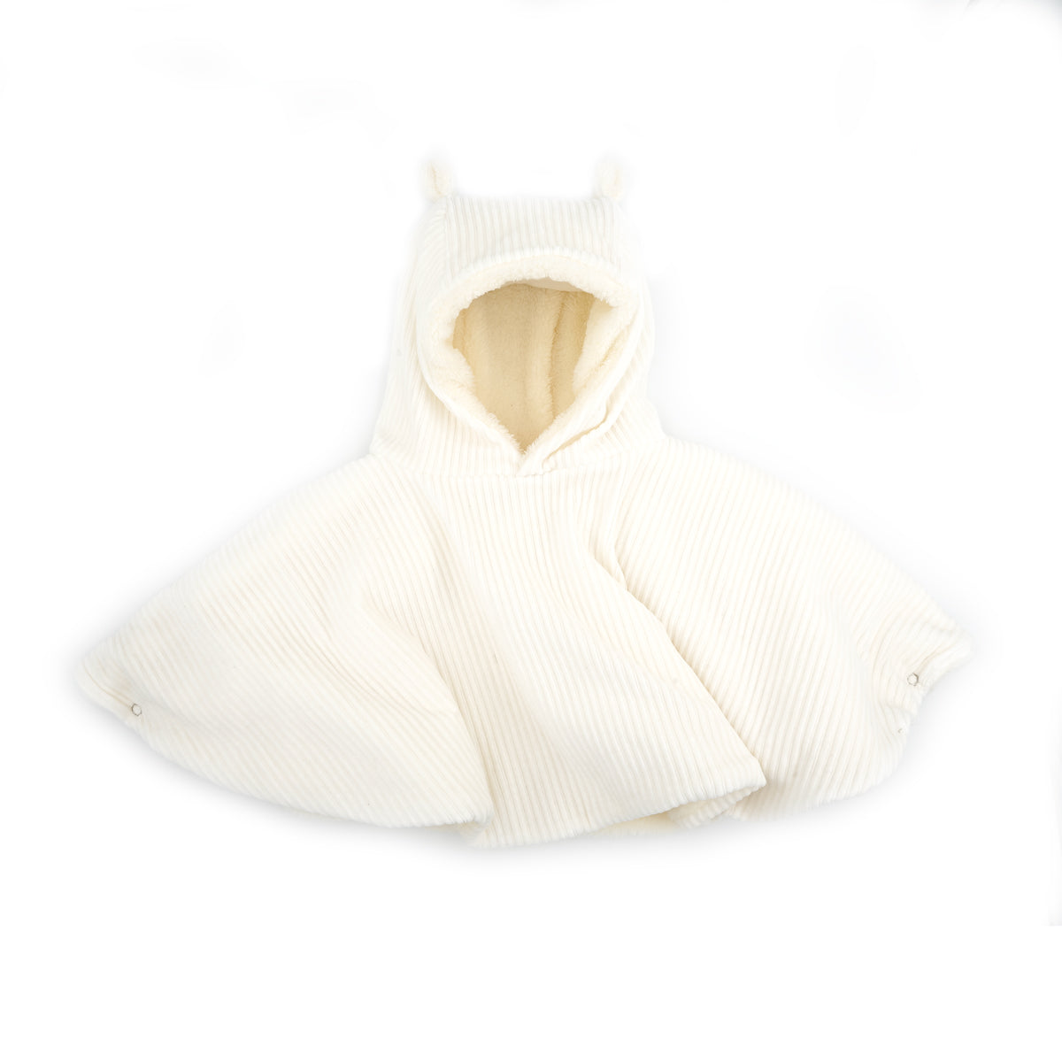 Poncho bébé velours ecru